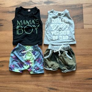 Set of 2 outfits purchased on Amazon. Worn once. Size 0-6 months